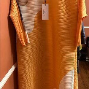 Women's Long Sleeve Orange Dress